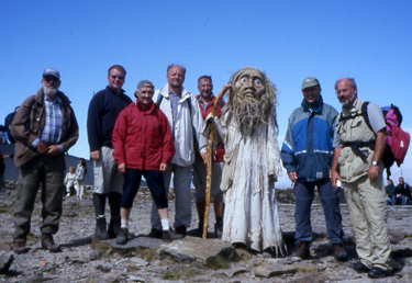 Auf der Schneekoppe werden wir vom Berggeist Rbezahl hchstpersnlich begrt