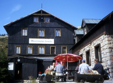 Das Geburtshaus der Tennisspielerin Martina Navratilova, die Martinova bouda (Martinsbaude)im Riesengebirge