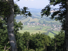 Blick vom Berg Hustyn ins Tal