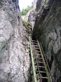 Die Prosieka dolina ist mit Leitern gesichert