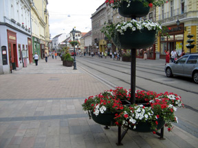 Fussgngerzone von Miskolc, Ungarn