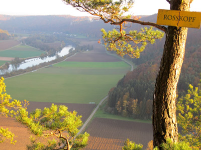 Blick vom Aussichtsfelsen Rosskopf.