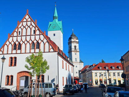 Rathaus und  St. Marienkirche in Frstenwalde