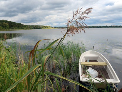 Blick auf den Neueundorfer See vomstlich gelegenen  Campingplatz aus