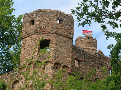 Alemannenweg,  Wehrmauern des Auerbacher Schlosses       