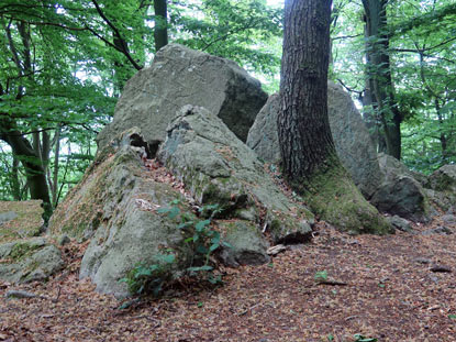 Alemannenweg: Findlinge am Weg unterhalb vom Melibokus