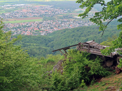 Alemannenweg: Startrampe fr  Drachenflieger auf dem Melibokus