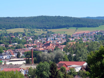 Alemannenweg: Blick auf Michelstadt