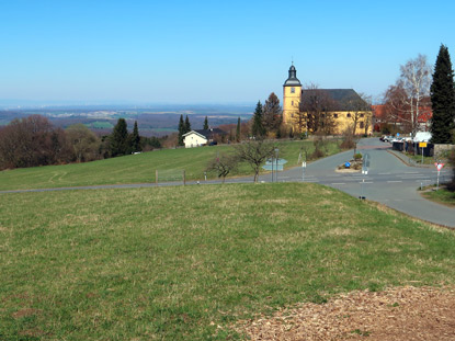 Alemannenweg Neunkirchen mit der eheamligen Wallfahrtskirche Cosmas und Damian