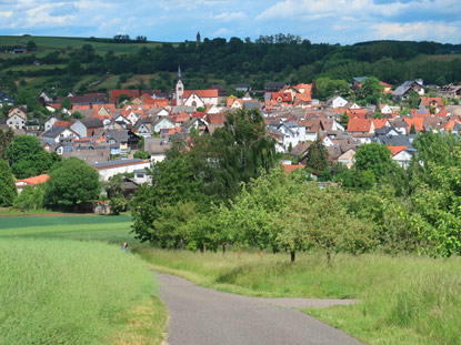 Blick auf Mosbach vom Parkplatz Sterbach