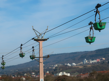 Materialseilbahn bei Nuloch diente dem  Transport von Kalkstein