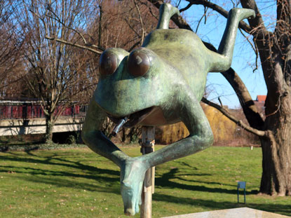 Hopsi der Frosch war das Maskottchen der Landesgartenschau in Hockenheim