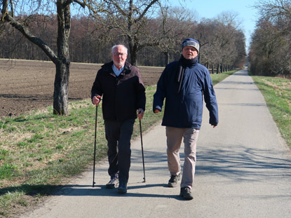 Wanderer auf dem "Hofweg" zum Insultheimerhof