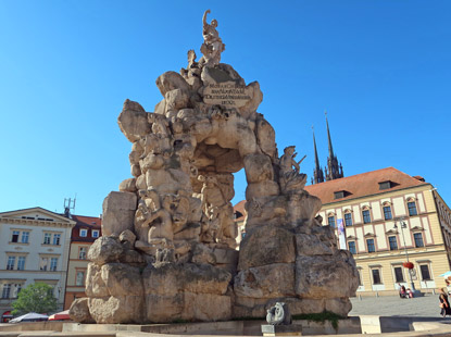 Parnass-Brunnen auf dem Krautmarkt in Brnn