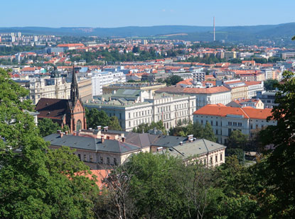 Blick von den Burgmauern der Burg Spielberg auf Brnn