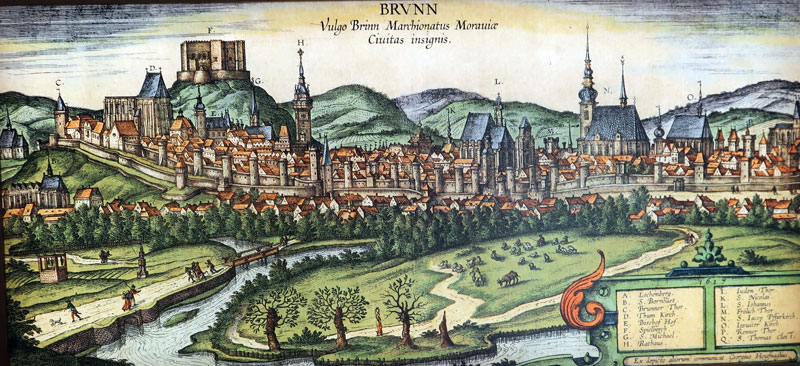 Stadtansicht der mittelalterliche Stadt Brnn