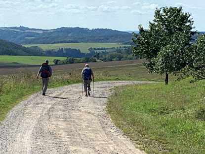 Wandern im Hgelland der Bhmisch-Mhrischen Hhe sdlich von Kozrov (Kozarow)