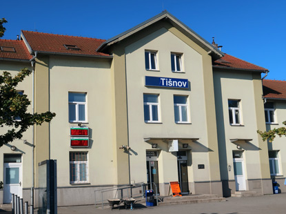 Wandern durch Mhren: Bahnhof Tinov (Tischnowitz)
