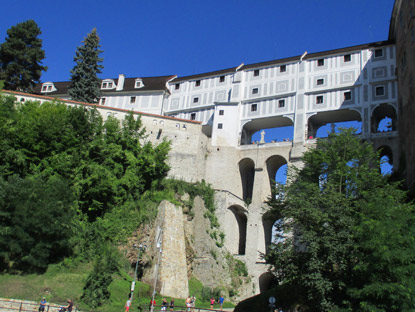 Mehrstckige Mantelbrcke in Česk Krumlov (Krumau)