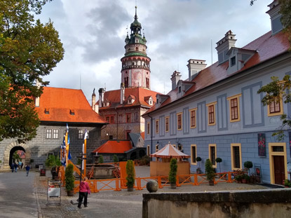 Bemalter Schlossturm in Česk Krumlov (Krumau)