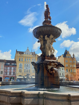 Samson-Brunen auf demn Marktplatz von Budweis