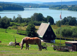 Blick auf den Stausee Skalka