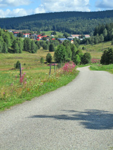 Der Ort Kvilda (deutsch Auergefild) im Bhmerwald