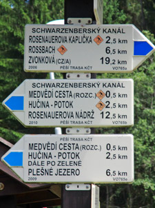 Wanderschild am Schwarzenberger Kanal