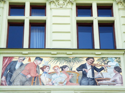 Teilansicht des Brgerhauses in Pilsen