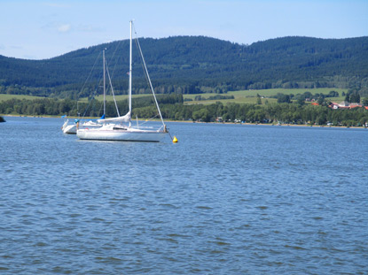 Blick von defr Fhre auf Horni Plana (Oberplan)