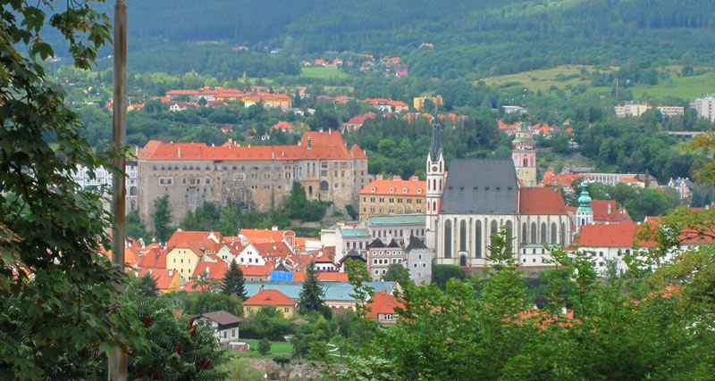 Panorama auf die Altstadt von Česk Krumlov  (Krummau)