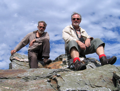 Klaus und Waf Wolfgang machen Pause im Altvatergebirge (Hrub Jesenky) 