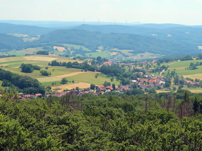Blick von der Aussichtsplattform vom  Kaiserturm auf Winterkasten