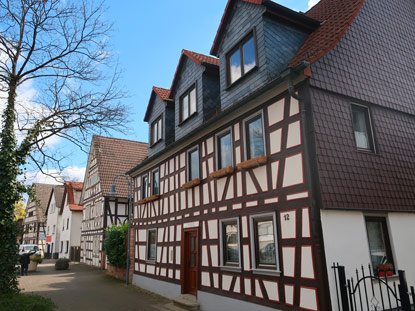 Camino incluso Odenweald: Im Zentrum von Frth (Odenwal)d sind zahlreiche Fachwerkhuser