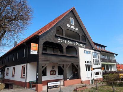Camino incluso Odenwald: Gasthaus "Zur schnen Aussdciht" auf der Tromm