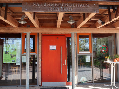 Camino incluso: Eingang zum Naturfreundehaus Kohlhof in der Nhe von Wilhelmsfeld