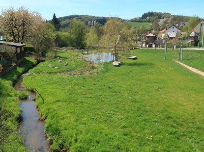 Camino incluso im Odenwald: Blick auf die alla-hopp!-Anlage in  Unter-Abtsteinachh