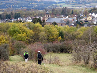 Schwedenschanze im Hintergrund Hillesheim