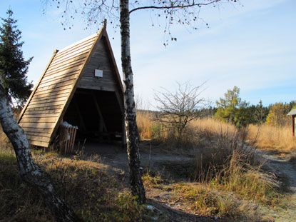 Hexensteig Harz: Schutzhtte an der ehemaligen Treseburg (frher Drageburg)