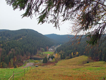 Aussichtspunkt Marienblick mit Sicht auf  das Lerbacher Tal.