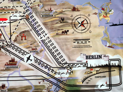 bersicht ber die Flugrouten fr den Transport nach Berlin  whrend der Blockade