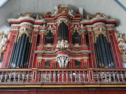 Barocke Orgel in der Abteikirche  in Corvey