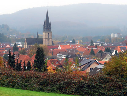 Eggeweg: Blick vom St. Josef  Hospital auf Bad Driburg
