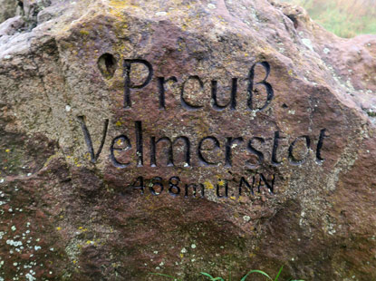 Gipfelstein vom groen Bruder Preuische Velmerstot.