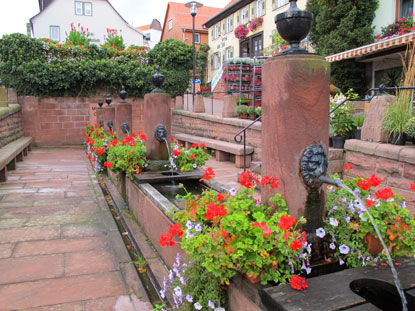 Hier am Zwlfrhrenbrunnen in Beerfelden entspringt die Mmling