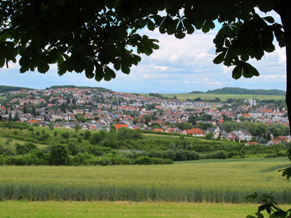 Vom Naturfreundehaus "Am Heidenacker" blickt man auf  Ober-Ramstadt