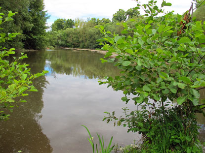 Das Hochwasserrckhaltebecken an der Modau in Ober-Ramstadt