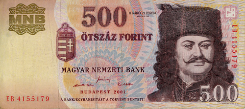 500 Forint Schein mit dem Bildnis von Frst Rakoczi II