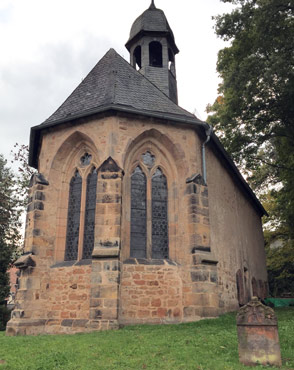 Lahnwanderweg: Michelchen (Kapelle St. Michael) in Marburg, steht gegenber der Elisabethkirche.