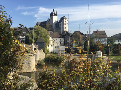 Das Grafenschloss  berragt die Altstadt von Diez